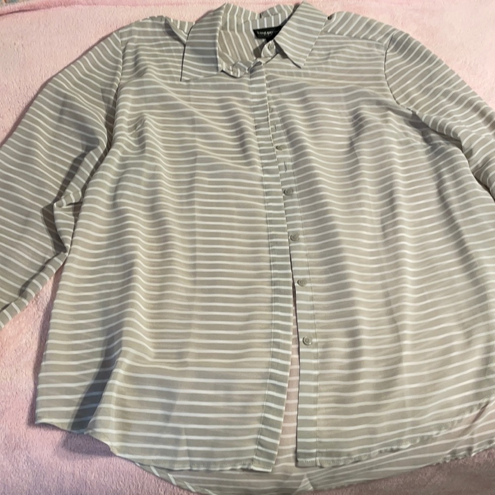 Lane Bryant sheer striped blouse